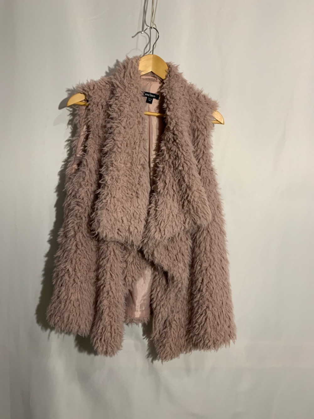 wild fable dusty pink faux fur shag coat